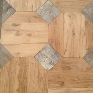 ottagoni (rovere antico seconda patina) + quadrati (abete antico prima patina)